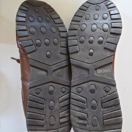 Boss Orange leather men's sneakers size 41, like new, brown