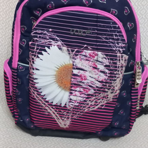 Polo school backpack with waterproof cover