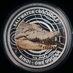 Royal Austalian Mint "Saltwater Crocodile"   2013 Colourized PROOF SILVER