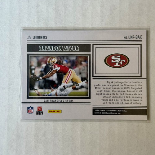 2024 Panini Luminance Football Brandon Aiyuk Unforgettable κάρτα καινούργια
