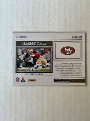 2024 Panini Luminance Football Brandon Aiyuk Unforgettable κάρτα καινούργια