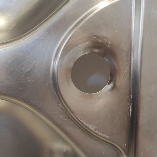 Franke Onx Double Basin Sink used with signs of wear