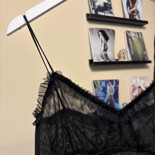 Transparent top black like new, size M