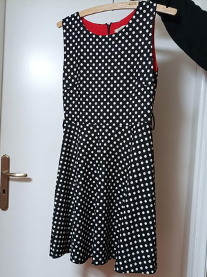 Mini polka dot dress XS-S like new, black and white