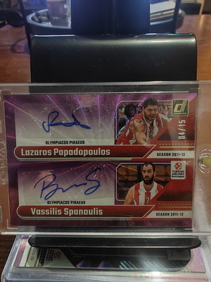 Panini Donruss EuroLeague Basketball Dual Signatures Card 04/15