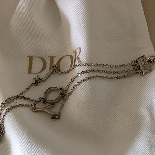 Christian Dior Joy silver charm triple chain bracelet like new