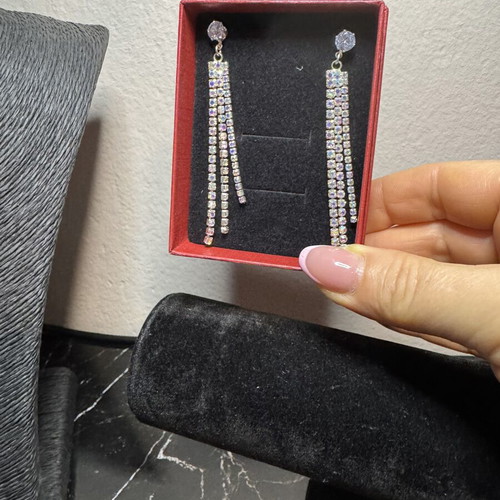 Dangling silver earrings
