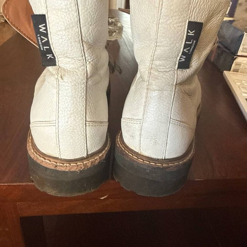 Walk leather boots size 39, white