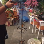 Three-light metal ceiling lamp