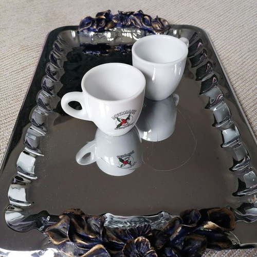 Decorative stainless steel tray inox 36 x 26 cm like new