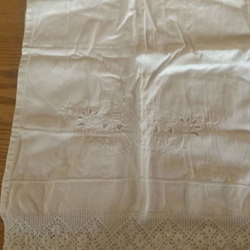 Cotton white pillowcases with handmade details new