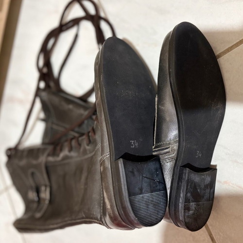 Leather boots new, size 34, brown