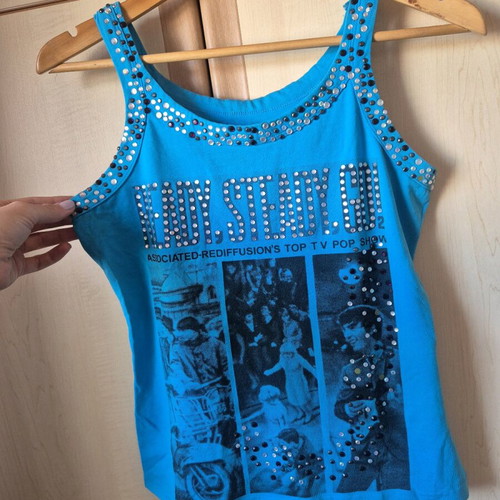 Turquoise blouse with rhinestones used, Ready Steady Go!
