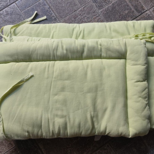 Baby Cot Bumper used, light green with donkey design