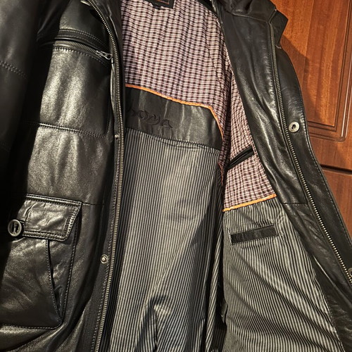 Men's Genuine Leather Jacket like new, black, size 3XL