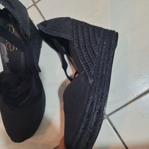 Exe black platform espadrilles used, 10 cm heel