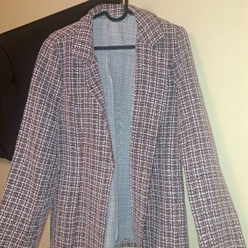 Women's cardigan new, size M, white and red