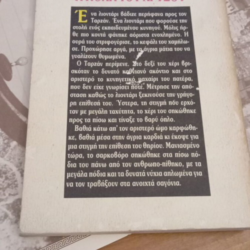 Tarzan and the City of Gold book like new, Greek edition