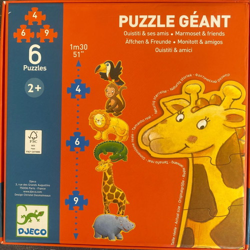 Children's animal puzzles set of 6