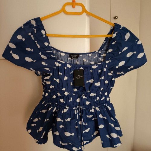 Kate Spade sleeveless blue blouse, size M, new