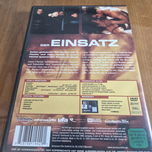 Der Einsatz (The Recruit) DVD like new with subtitles