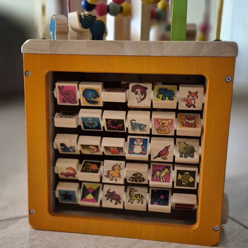 Wooden skill toy used