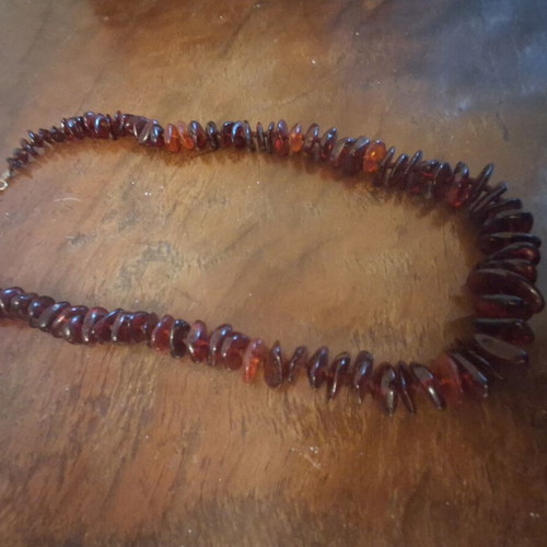 Amber necklace Baltic cognac color vintage like new