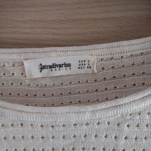 Stradivarius women's blouse like new, white and beige, size L