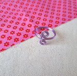 Handmade ring from purple wire, regular size