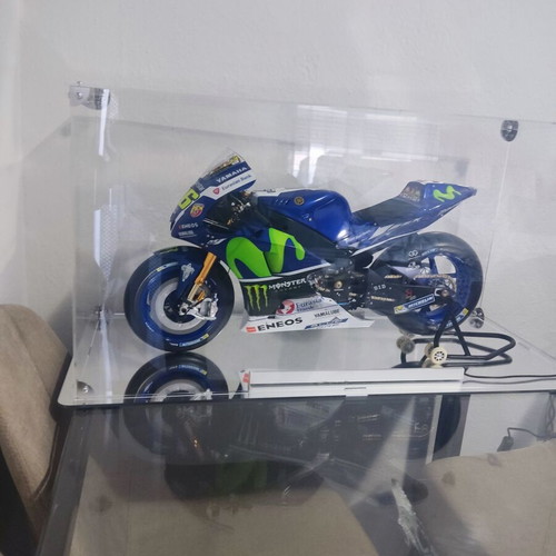 Valentino Rossi Motorcycle Model with Illuminated Display Case and Magazines