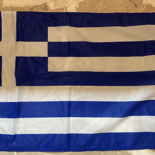 Scarf and 2 Greek flags like new, fabric with rings