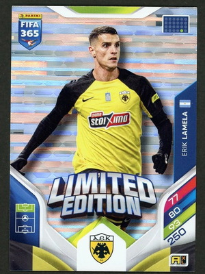 Panini FIFA 365 Adrenalyn XL Limited Edition Erik Lamela AEK card like new