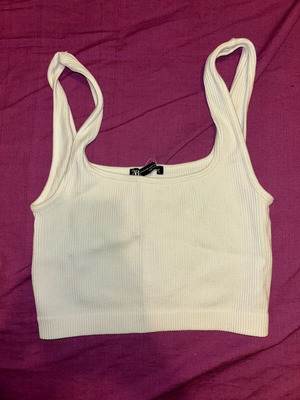 White short tank top Zara like new, elastic