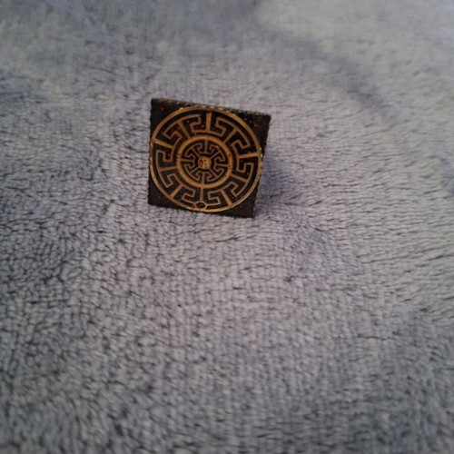 Handmade Meander Ring gold color, new