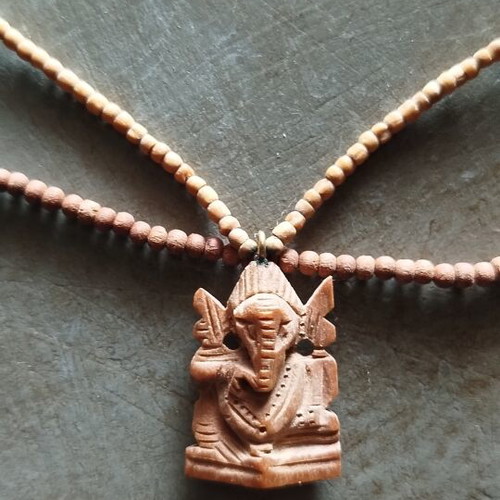 Indian Ethnic Necklaces with Ganesha, handmade, like new, set of 2