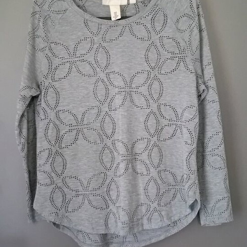 H&M Grey Thin Perforated Blouse like new, size M