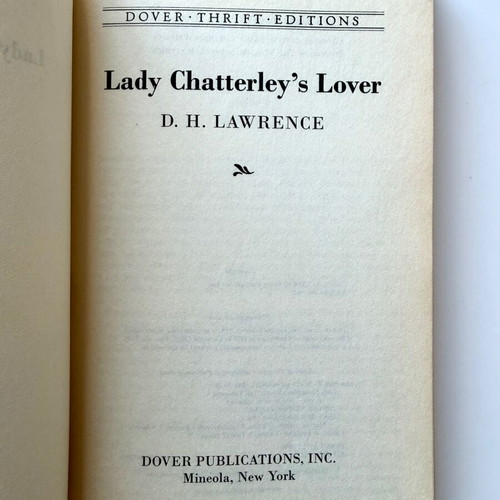 Lady Chatterley’s Lover used English book