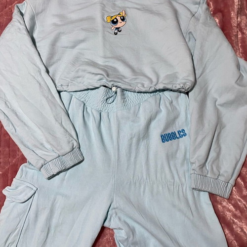 Bershka Bubbles lounge set used, cropped sweatshirt and joggers