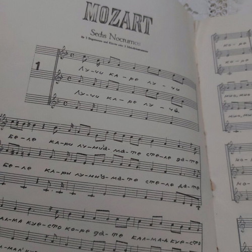 Mozart 6 Nocturnes for Homogeneous Choir used