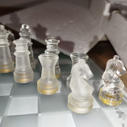 Johnnie Walker collectible glass chess set used, first edition