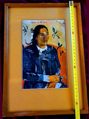 Paul Gauguin Woman with Flower Vintage framed print like new 23x33 cm