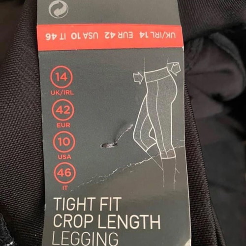Sports leggings new with transparency and pocket size L