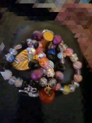 Χειροποίητο βραχιόλι με χάντρες και charm πολύχρωμο, καινούργιο