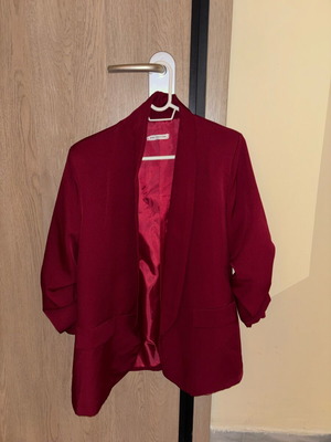 Red jacket with rolled sleeves like new