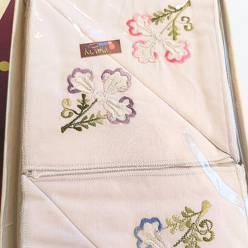 Menka Handkerchiefs vintage set of 24 deadstock 1995-96 original box