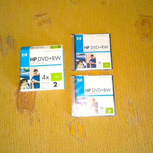 Mini HP DVD+RW 1.4GB 8cm new, pack of 2 for camcorder