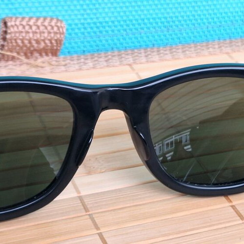 Ray Ban Wayfarer sunglasses used, black, made in USA