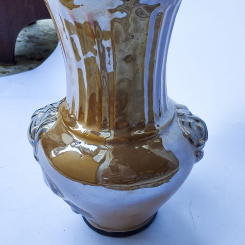 Vintage decorative vase Art Nouveau with iridescent finish like new