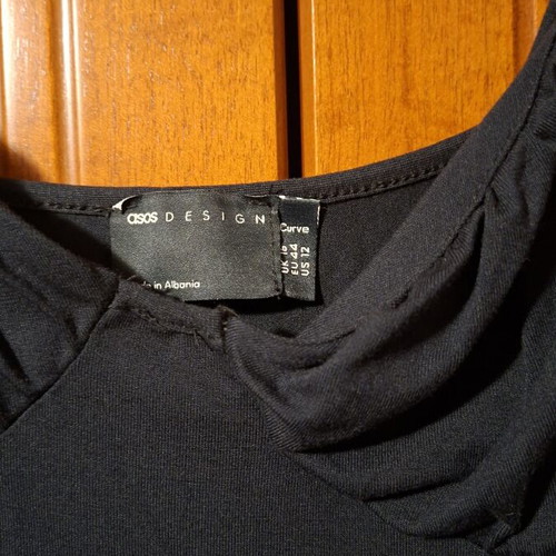 Asos Design Curve Black Fitted Dress Size 44 Like New