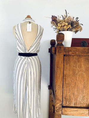 Backless Dress The Line Project new, black and white, size S